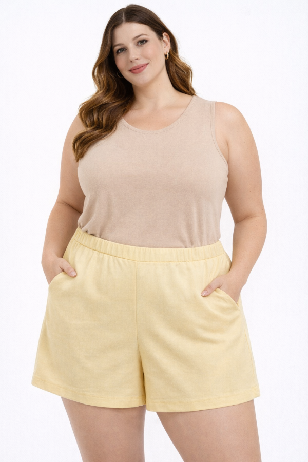 Producto - Short Lino Elastizado Talle Grande