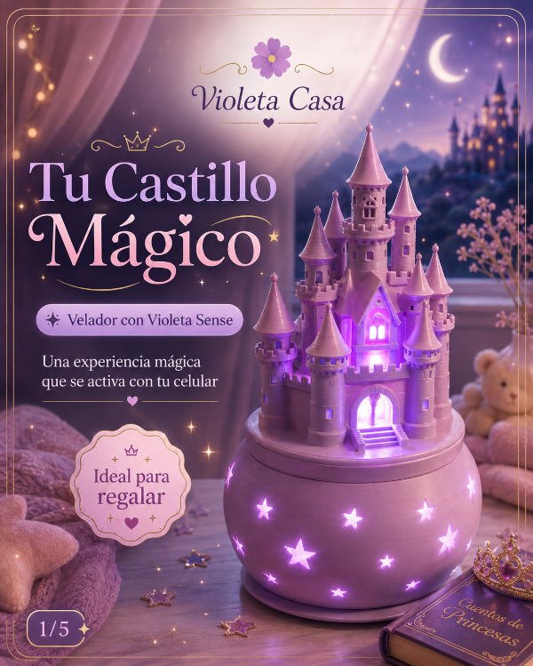 Producto - Velador Castillo Mágico con Violeta Sense - 0
