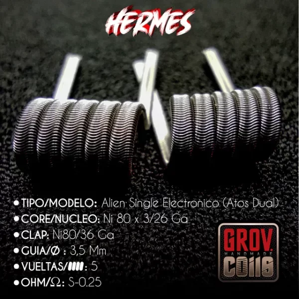 Producto - COIL PREARMADA GROV COILS HERMES (0.25ohm)