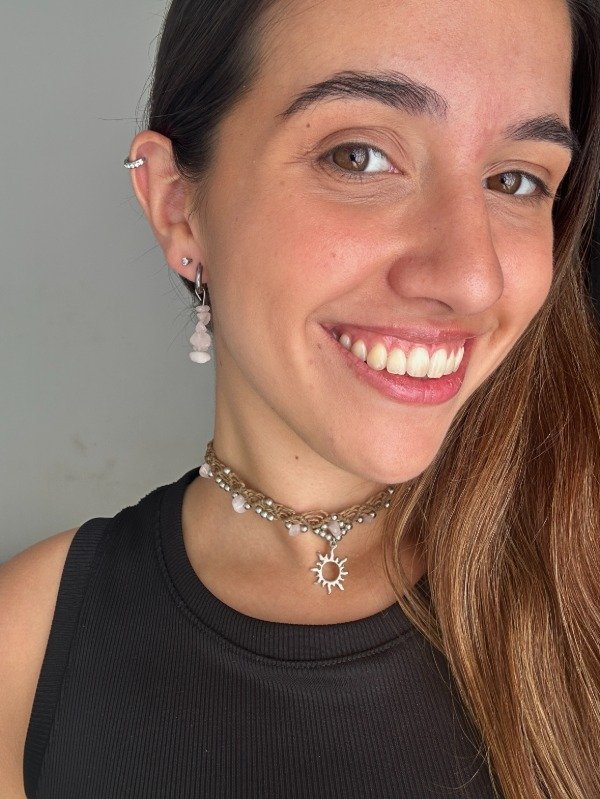 Producto - Aros Mailu Cuarzo Rosa