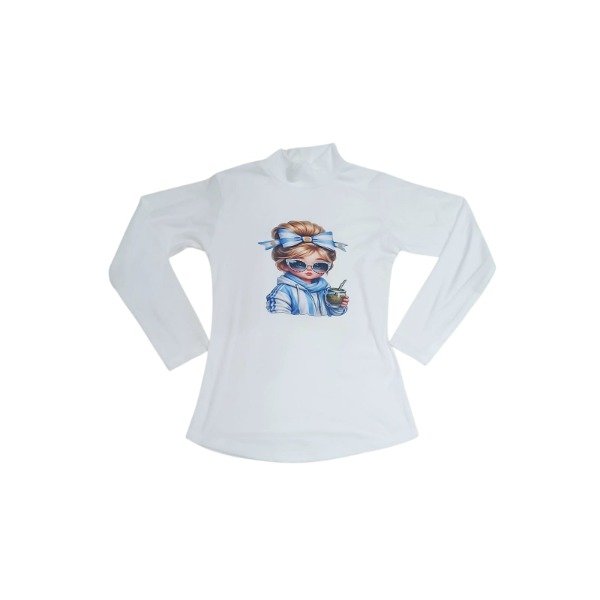 Producto - Media Polera Estampada Argentina Blanca Nena Talle 6