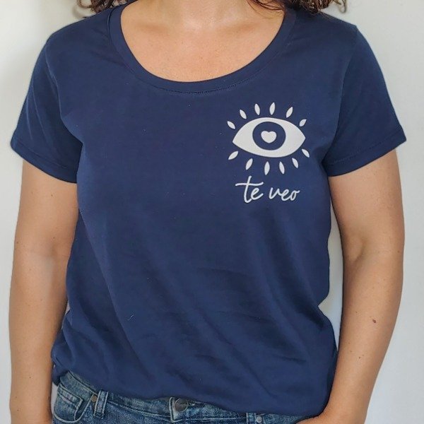 Producto - Remera Te Veo Escote Redondo Azul