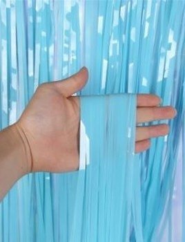 Producto - Cortina lluvia color celeste pastel 120x180cm - 1