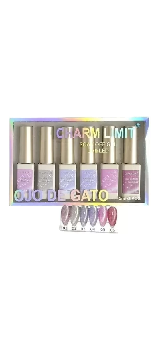 Producto - Esmalte ojo de gato Charm Limit desnudos Caja 6u