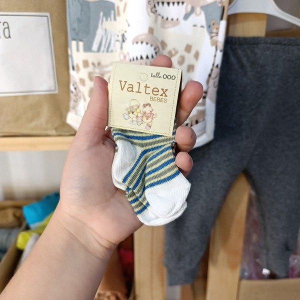 Producto - Medias de 0 - 3 meses - Rayadas claritas con azul