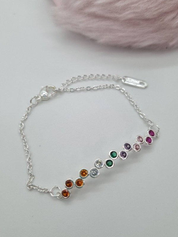Producto - Pulsera acero blanco APUDI450P dije punteado strass