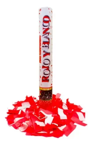 Producto - Cañón rojo y blanco lanza papel