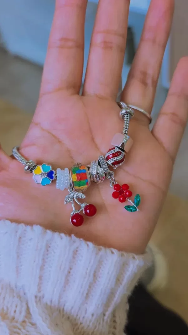 Producto - Pulsera estilo pandora cherry colores AQ