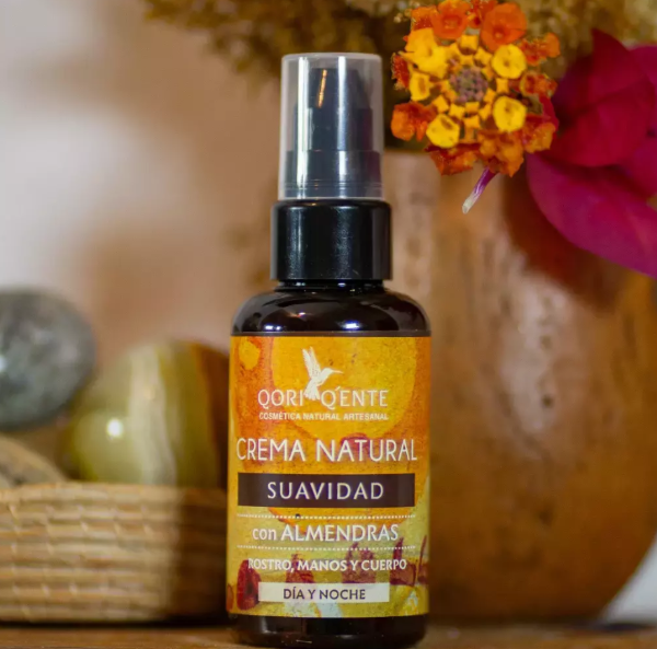 Producto - CREMA NATURAL ALMENDRAS - KARITÉ, CALÉNDULA Y MANZANILLA QORI Q'ENTE x 50g