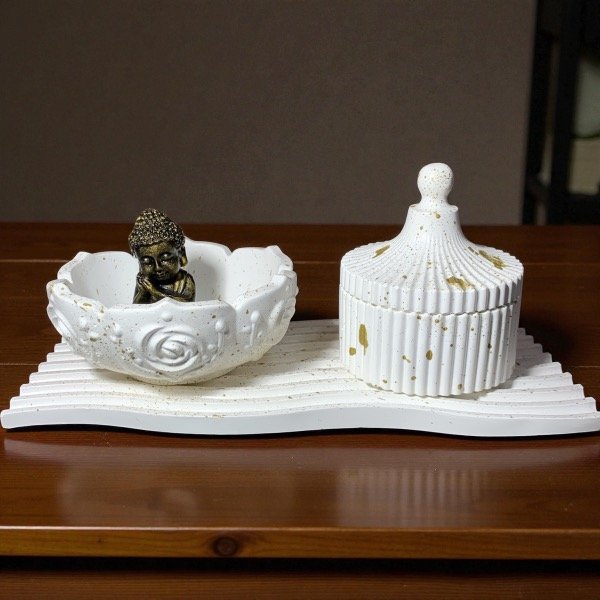 Producto - Combo #14 Bandeja ZigZag, Cuenco con Buda y Alhajero Circus