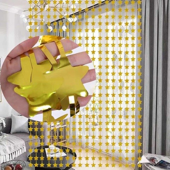 CORTINA DE ESTRELLAS METALIZADA Canela Store