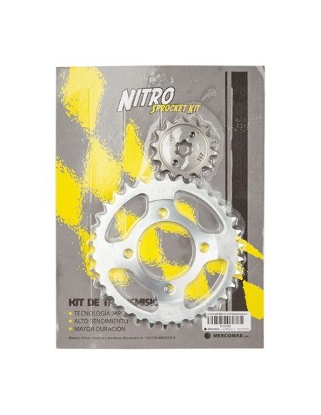 Producto - KIT TRANSMISION PIÑON Y CORONA NITRO - GL SMASH / GUERRERO / ML 110 14T 34T