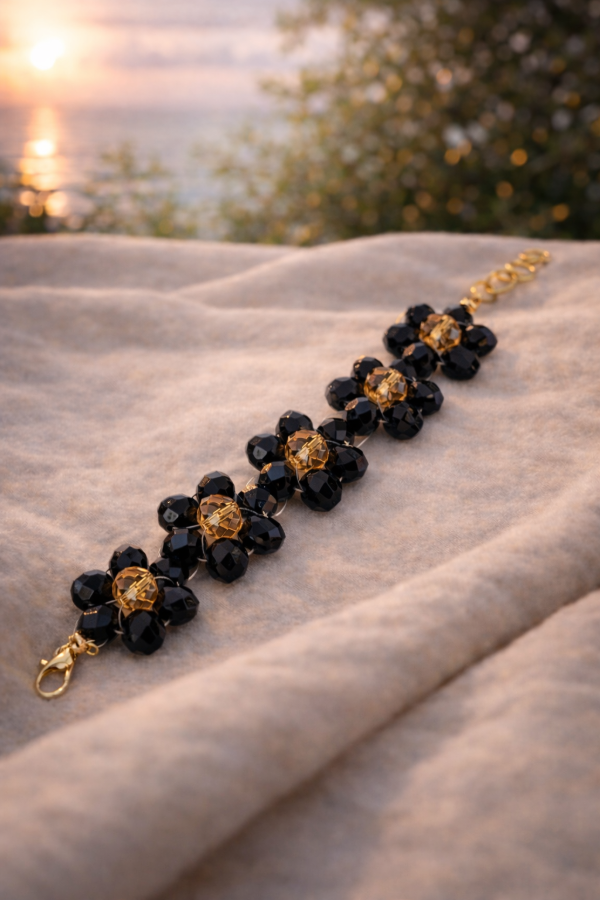 Producto - Pulsera de Flores Eloisa Grande - Negro