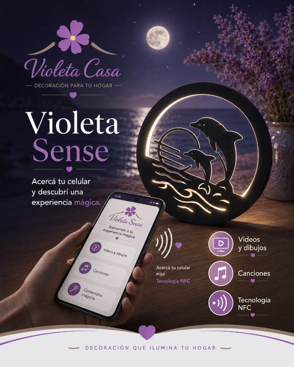 Producto - Velador Delfines con Violeta Sense - 2