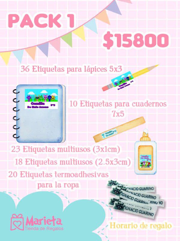 Producto - Combo etiquetas escolares 1