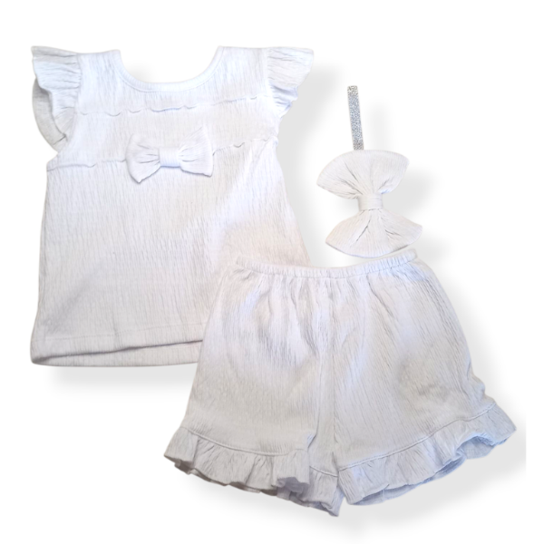 Producto - Remera short y vincha blanco