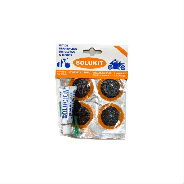 Producto - Kit emparche (contiene: 4 parches n3, 1 solución pomo, gomines)