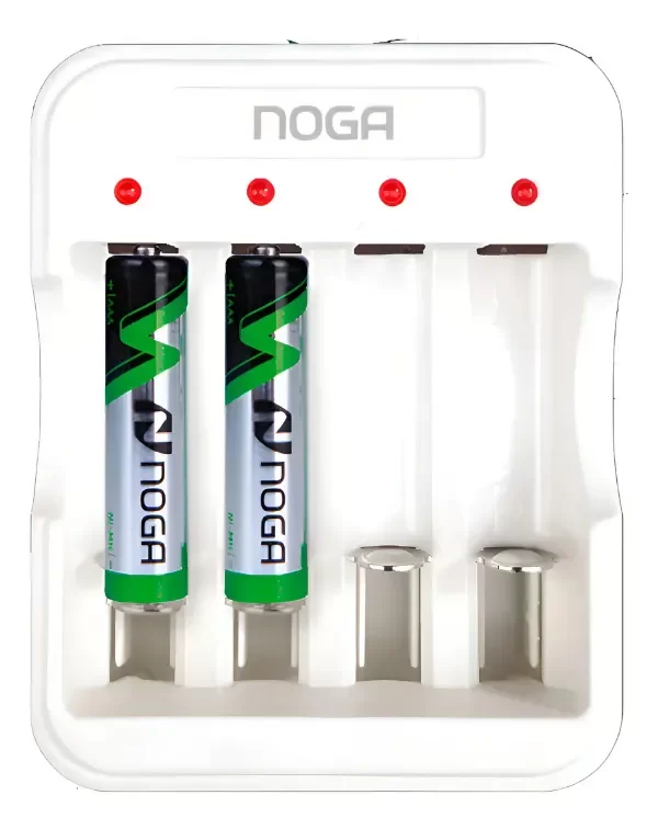 Producto - CARGADOR DE PILAS RECARGABLES NOGA USB + 2 PILAS AAA