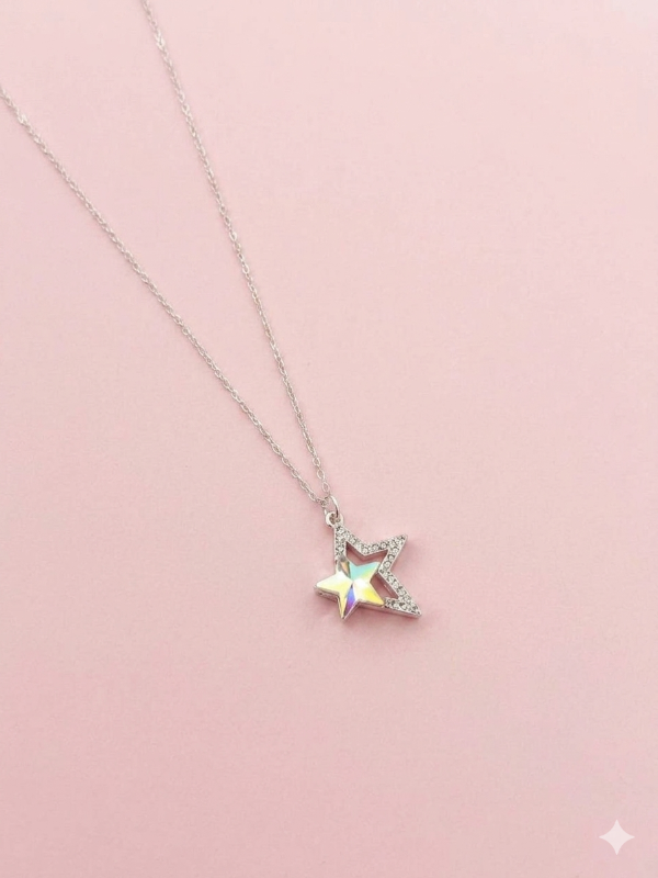 Producto - Collar acero blanco estrella