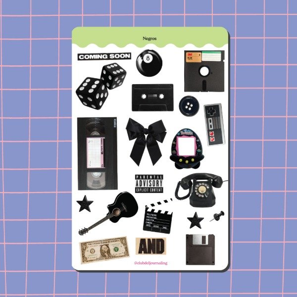 Producto - Stickers Negros -  Retro Black Vibe