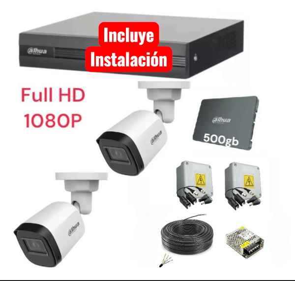 Producto - Kit 2 Camaras de Seguridad 1080p Dahua