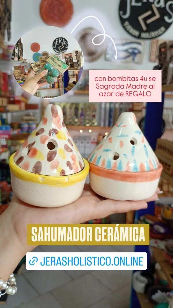 Producto - Sahumador Cerámica con Bombitas 4u de REGALO