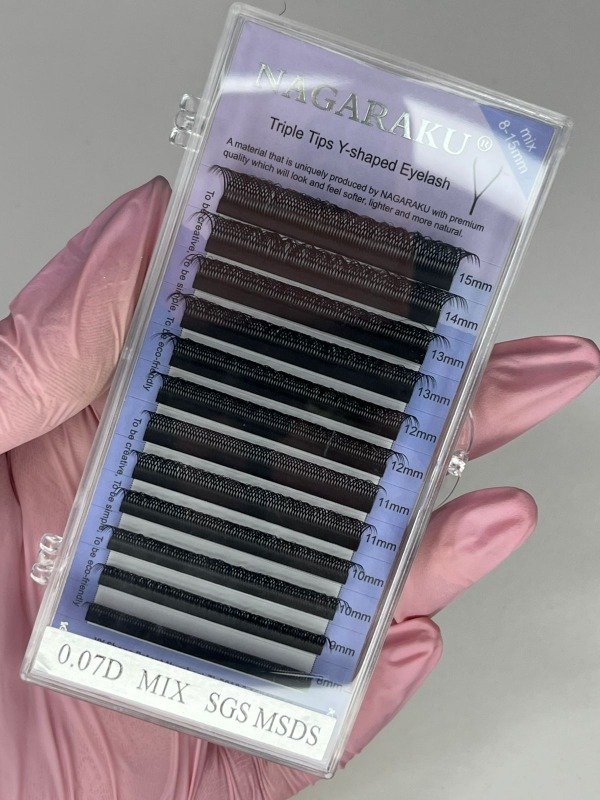 Producto - EXTENSIONES TECNOLOGICAS Y 0.07D MIX NAGARAKU TRIPLE TIPS Y-SHAPED EYELASH