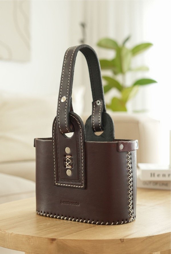 Producto - MATERA DE CUERO GRUESO 2X2 MARRON