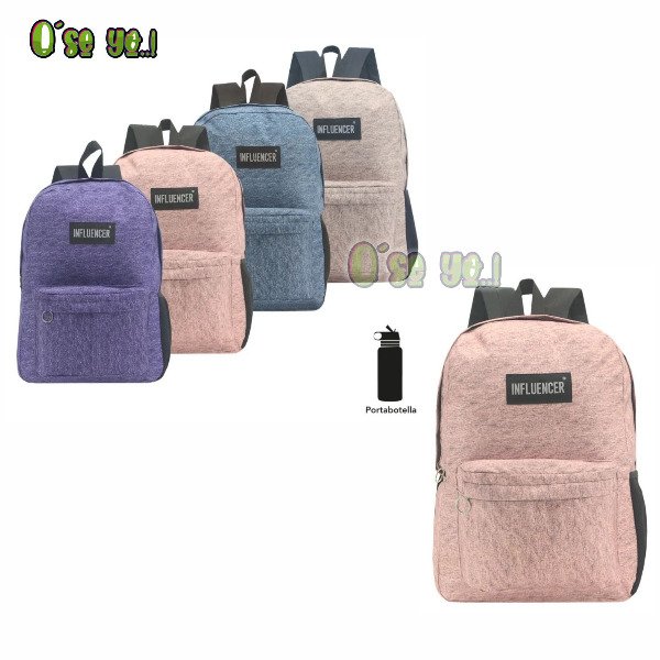 Producto - Mochila de Espalda 17" Escolar Urbana Deportiva Rosa Violeta Azul
