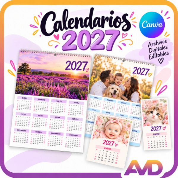 Producto - Calendarios 2027 editables (Producto Digital)