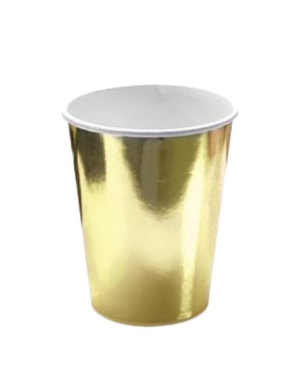 Producto - VASO DE POLIPAPEL DORADO 266cc x 6 un