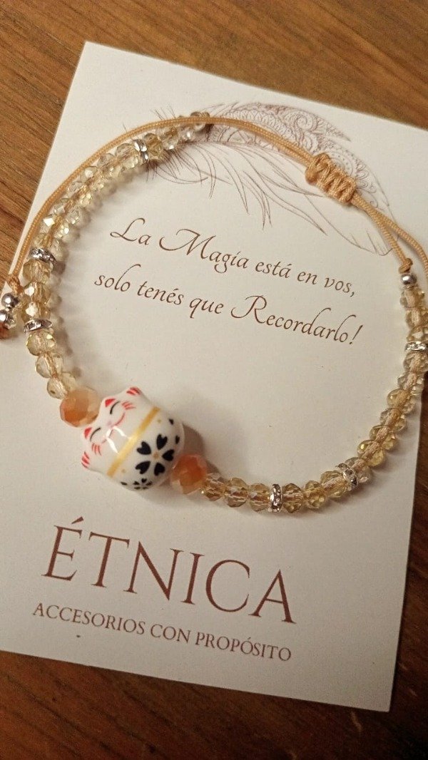 Producto - Tobipulsera Maneki Neko - dorado