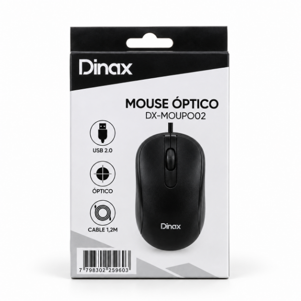 Producto - Dinax Link DX-MOUPO02 - Mouse óptico USB negro - 0