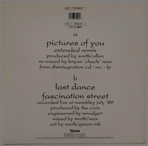 Producto - THE CURE Pictures Of You Vinilo 12 Alemania 1990 Misprint - 3