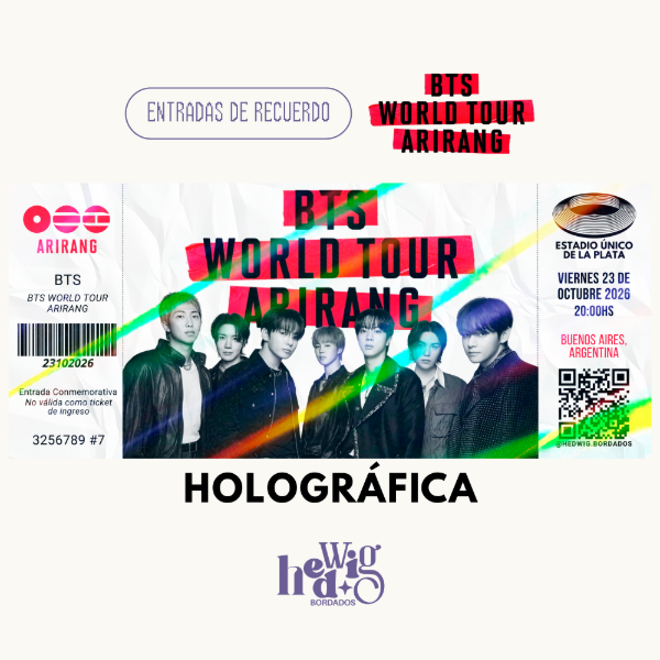 Producto - Entradas de recuerdo 14x6 HOLOGRAFICAS - BTS Arirang World Tour