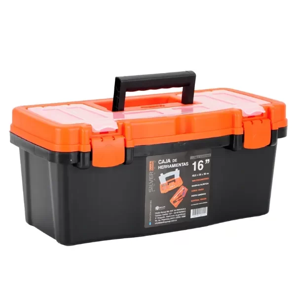 Producto - Caja de herramientas SILVER SHADOW 16" bandeja interna compartimiento superior