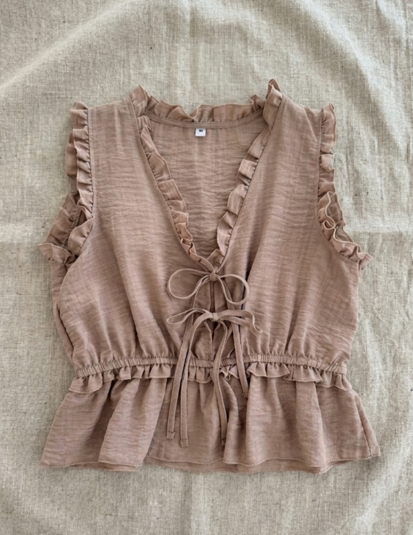 Producto - Blusa con lazos y volados - Rosa viejo