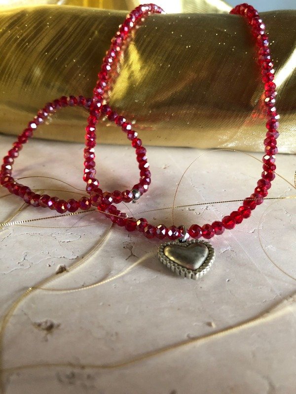 Producto - Promo collar con dije y pulsera rojo