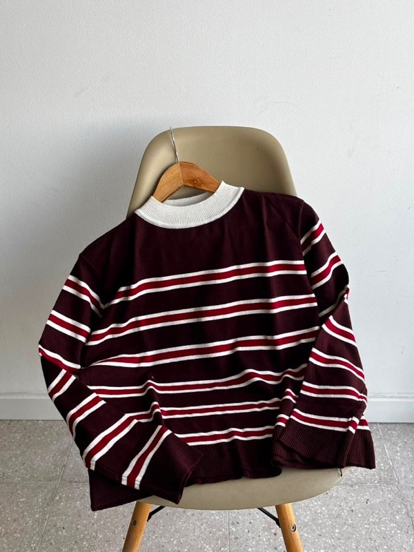 Sweater de hilo Bremer Hanna bordó — imagen 2