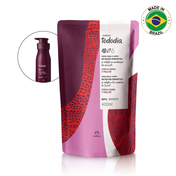 Producto - Repuesto Crema prebiótica nutritiva corporal 400ml Cereza Negra y Praliné