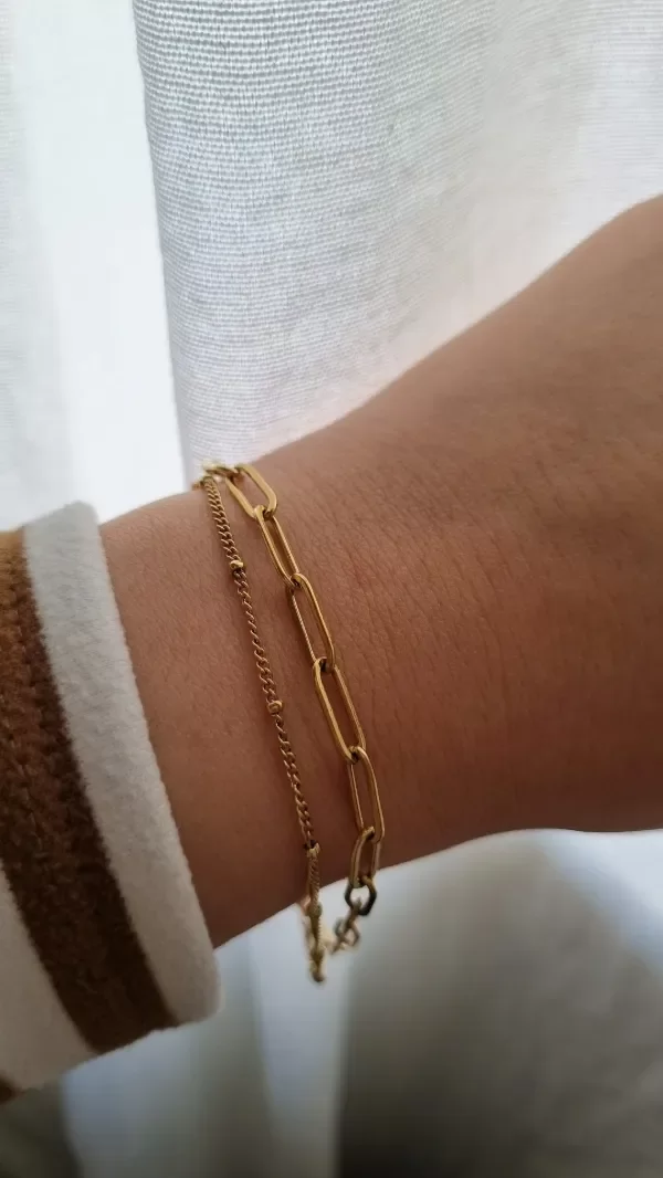 Producto - Pulsera Ad bolitas y cadenita eslabones