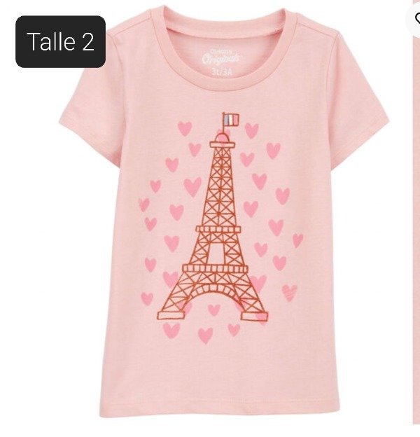 Remera manga corta carters talle 2 paris