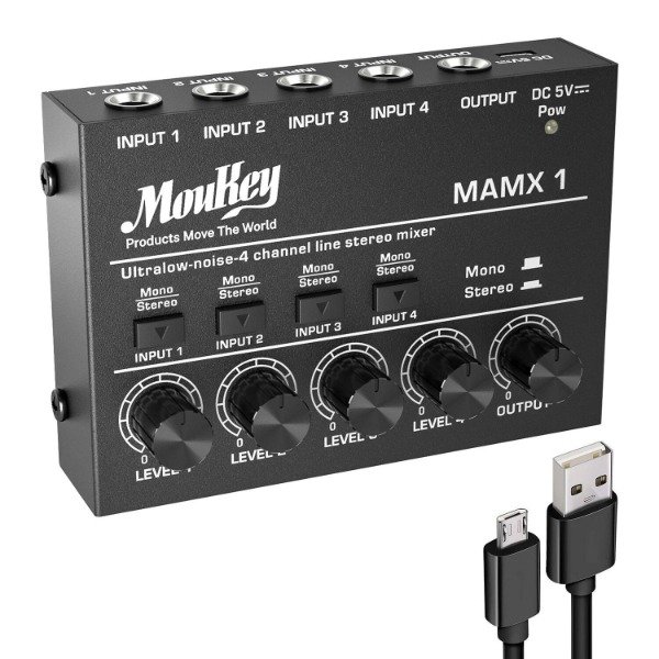 Producto - DONNER MIXER DE AUDIO MAMX1 MOUKEY-4 CANALES