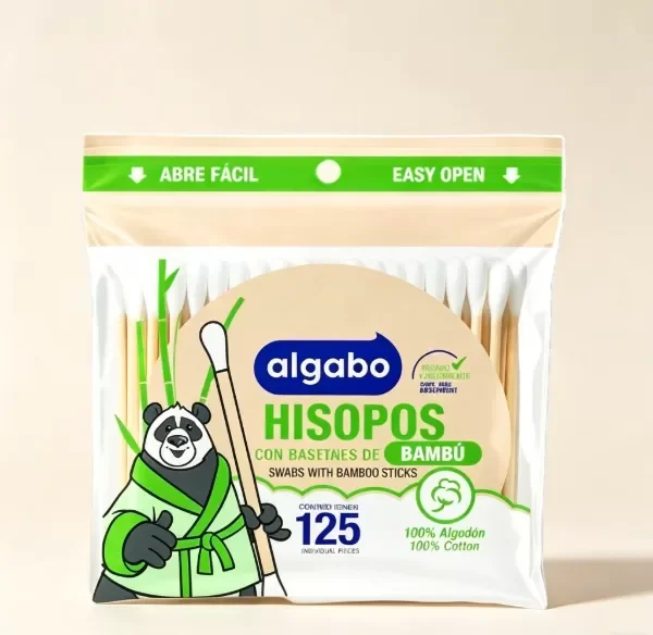 Producto - Hisopos Con Bastones De Bambú Pack 125pcs - Algabo