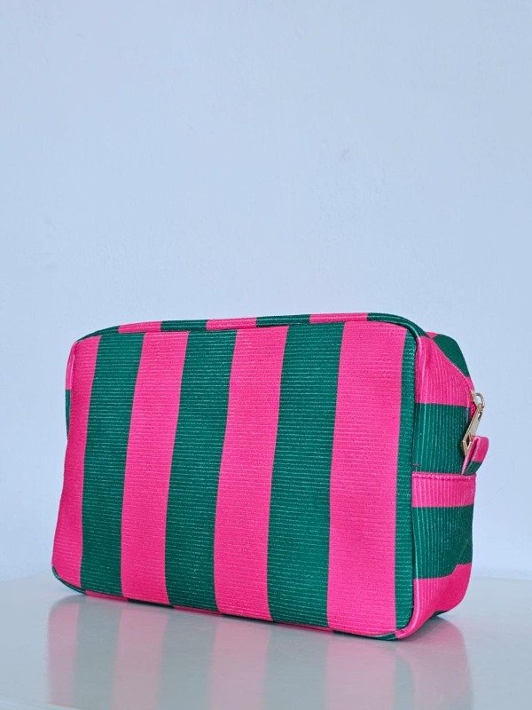 Producto - Neceser Rayas Fucsia-Verde