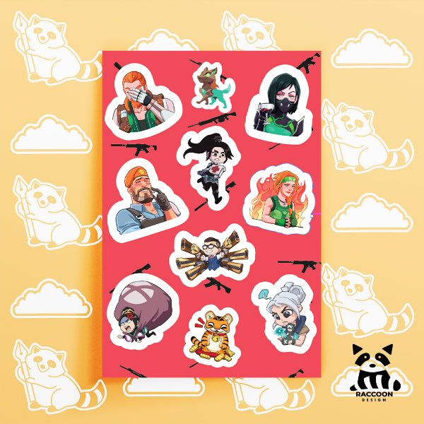Producto - Plancha de Stickers Valorant 3
