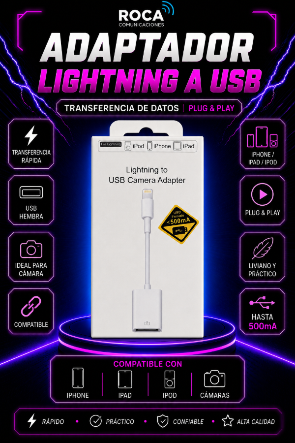 Producto - Adaptador Lightning a USB para Cámara
