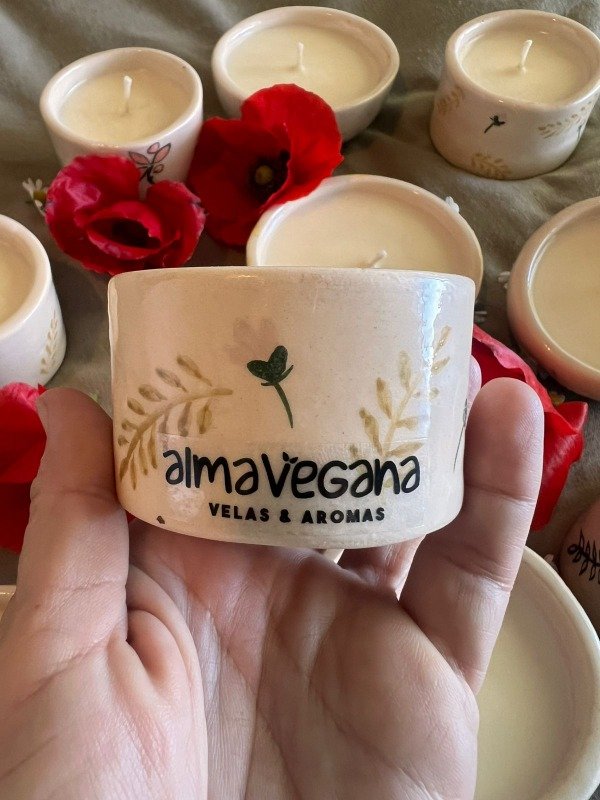 Producto - Vela cuenco cerámica pintado a mano