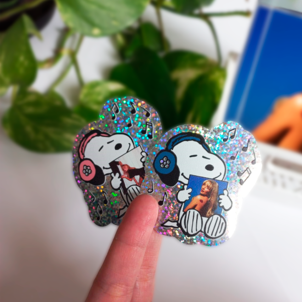 Producto - Sticker Vinilo Glitter - Snoopy Sabrina