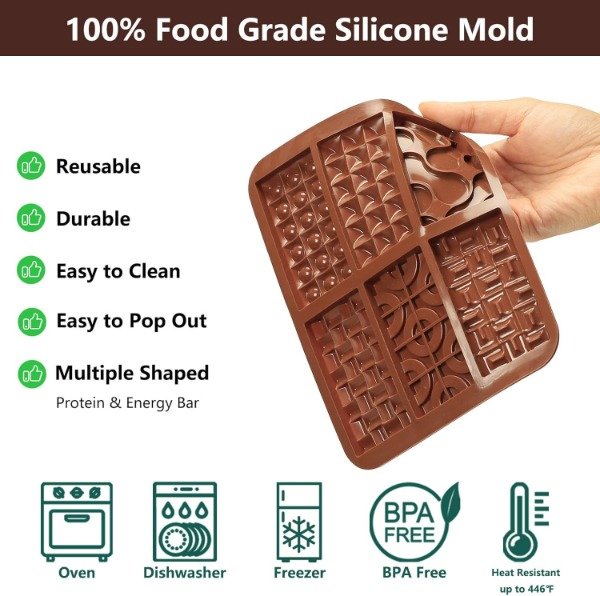 Producto - Molde silicona X6 tabletas choco texturadas - 6